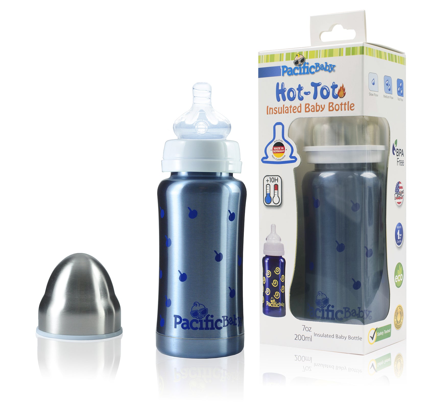Pacific Baby Hot-Tot Stainless Steel Insulated Baby Bottle