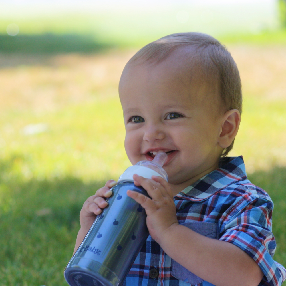 Pacific Baby Hot-Tot Stainless Steel Insulated Infant Baby 7 oz Eco Feeding Bottle Blueberries